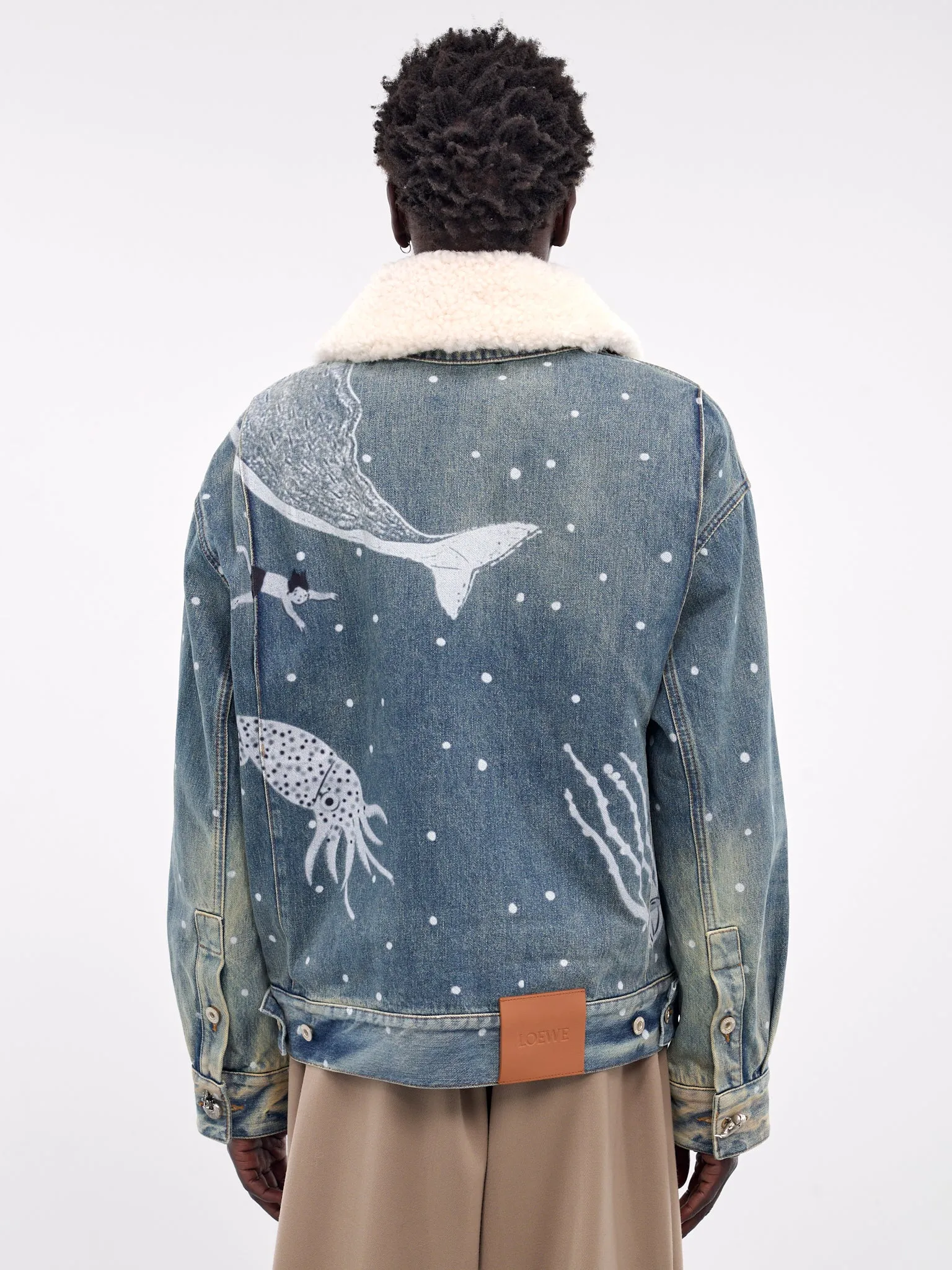 Deep Sea Printed Denim Jacket (H526Y50X22-MID-BLUE)