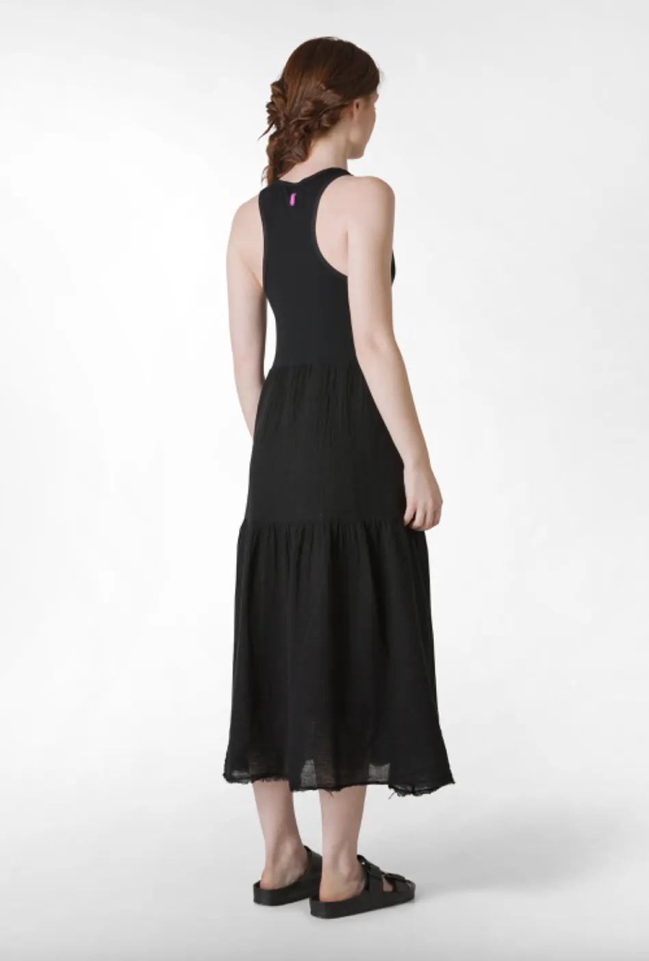 Deha - Gauze Linen  Dress Long Black