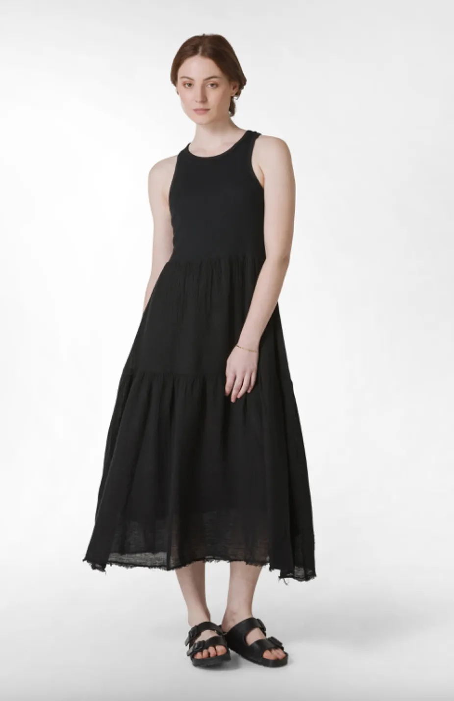 Deha - Gauze Linen  Dress Long Black