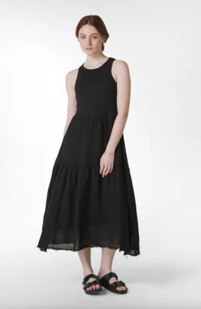 Deha - Gauze Linen  Dress Long Black