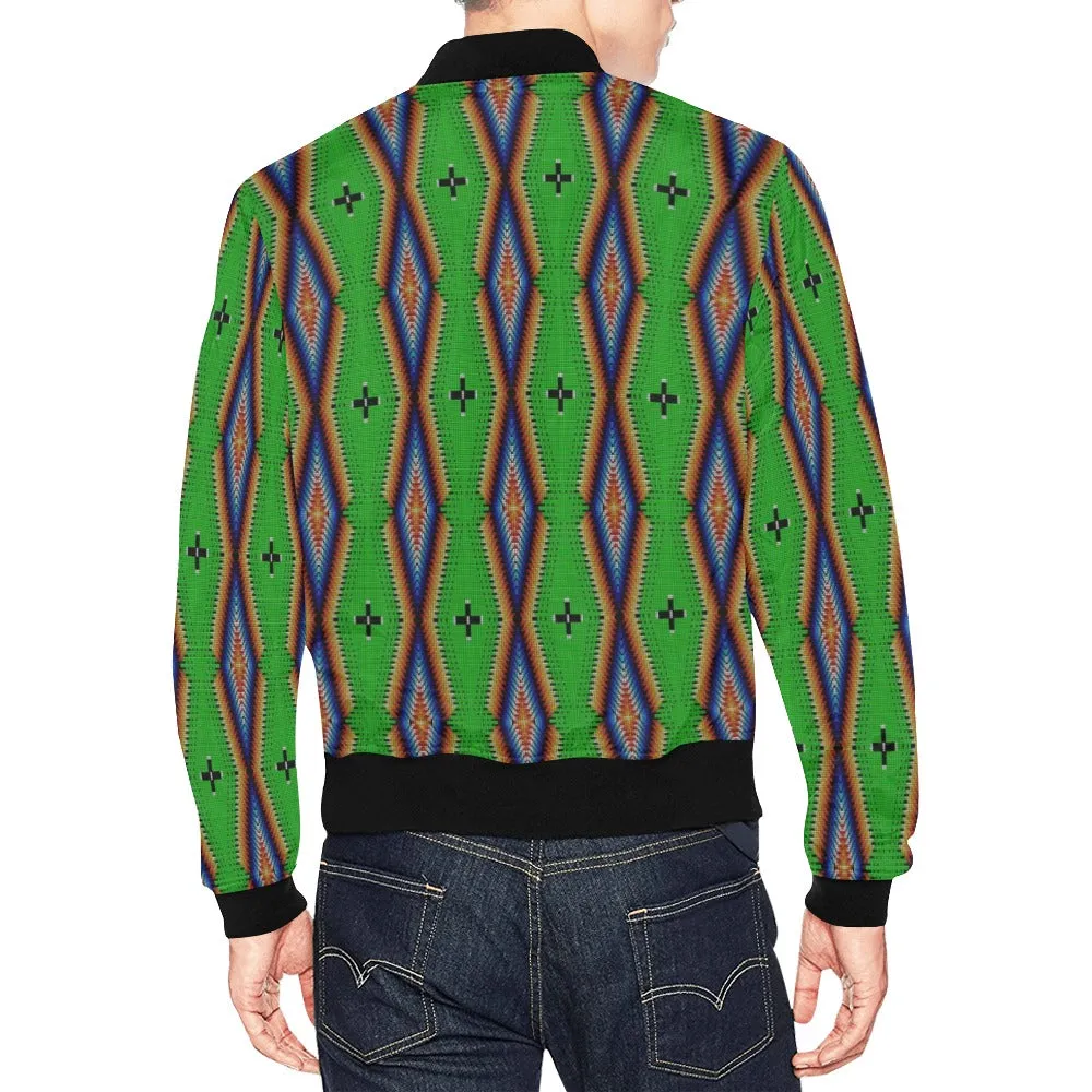 Diamond in the Bluff Lime All Over Print Bomber Jacket for Men