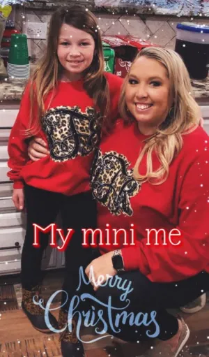 Double Stacked Leopard/Sequin Monogrammed Sweatshirt