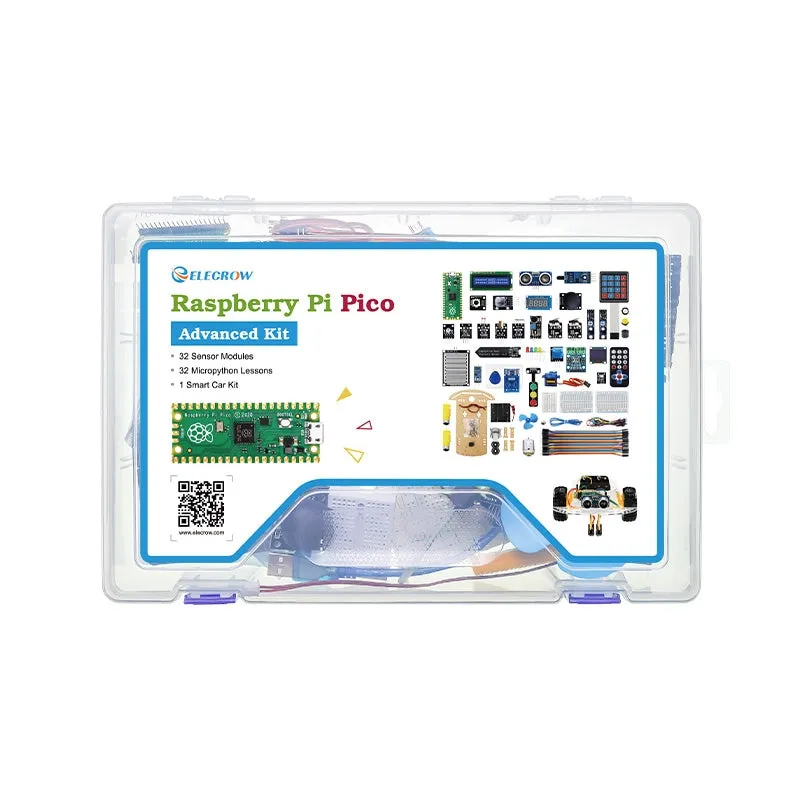 Elecrow Raspberry Pi Pico Advanced Kit with 32 Modules and 32 Projects Lessons