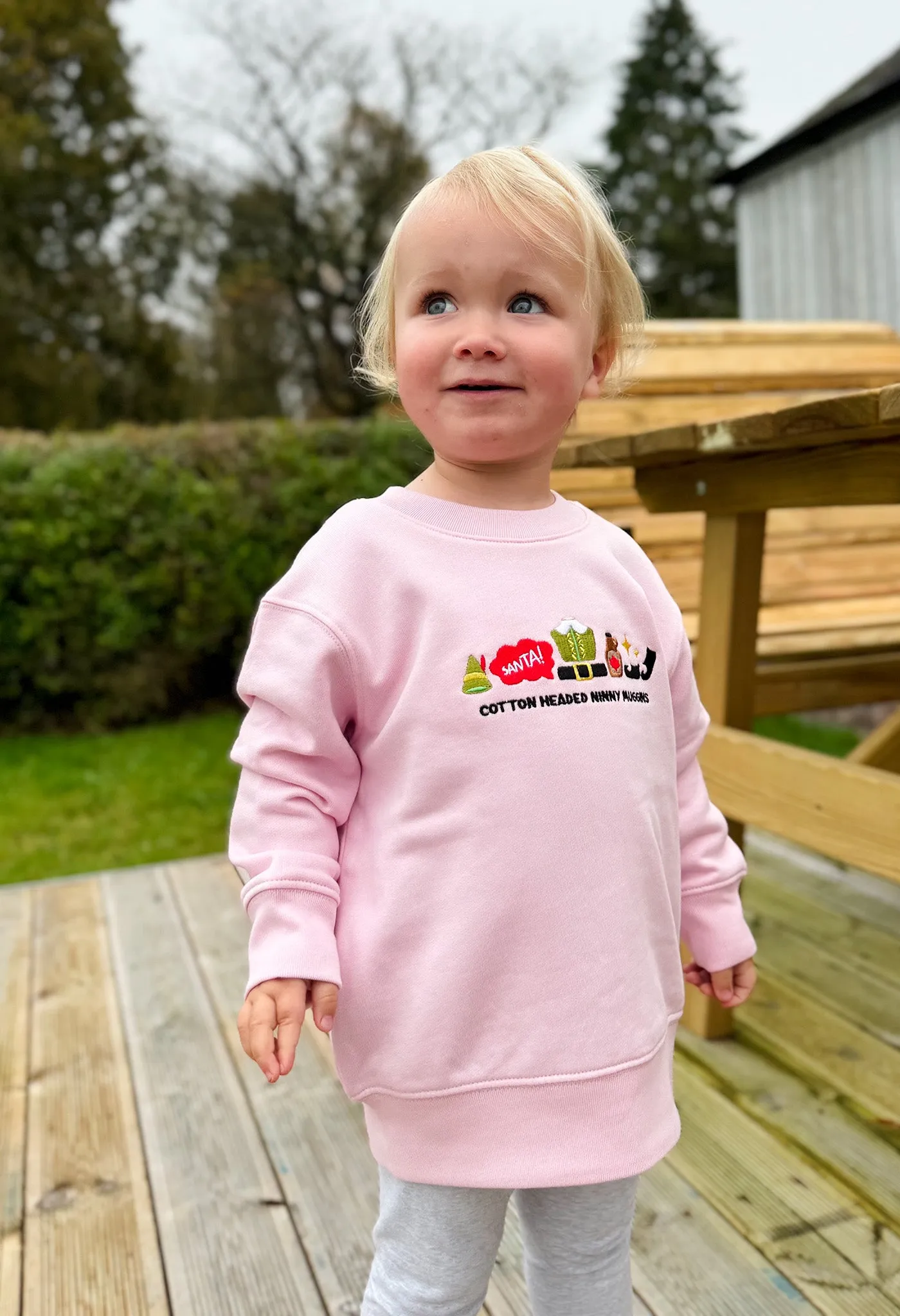 Elf Embroidered Organic Cotton Childrens Sweatshirt