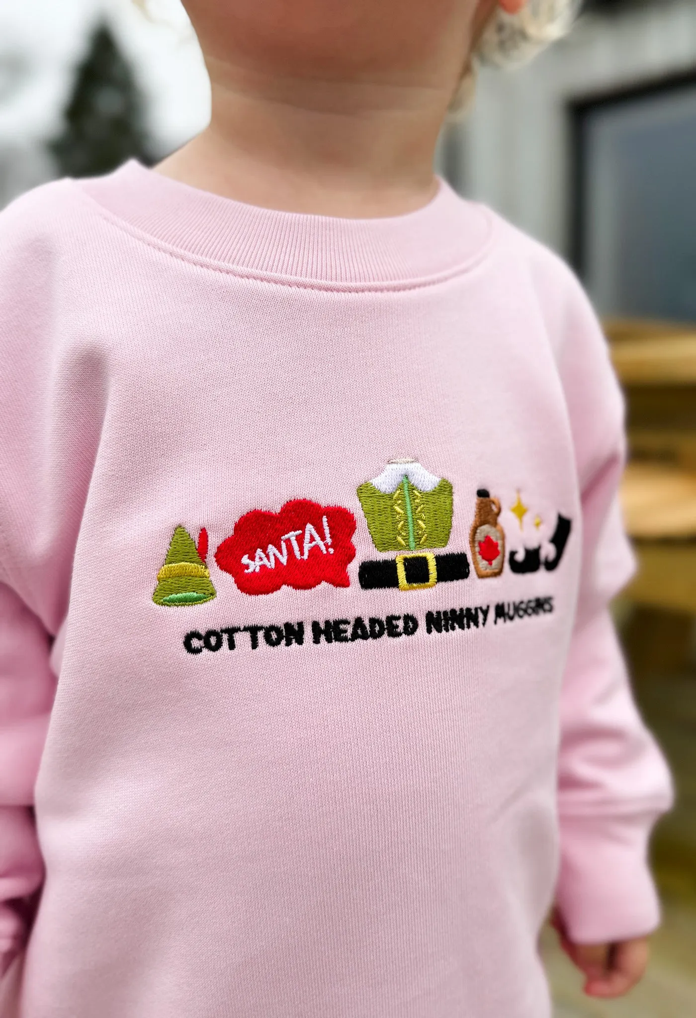 Elf Embroidered Organic Cotton Childrens Sweatshirt