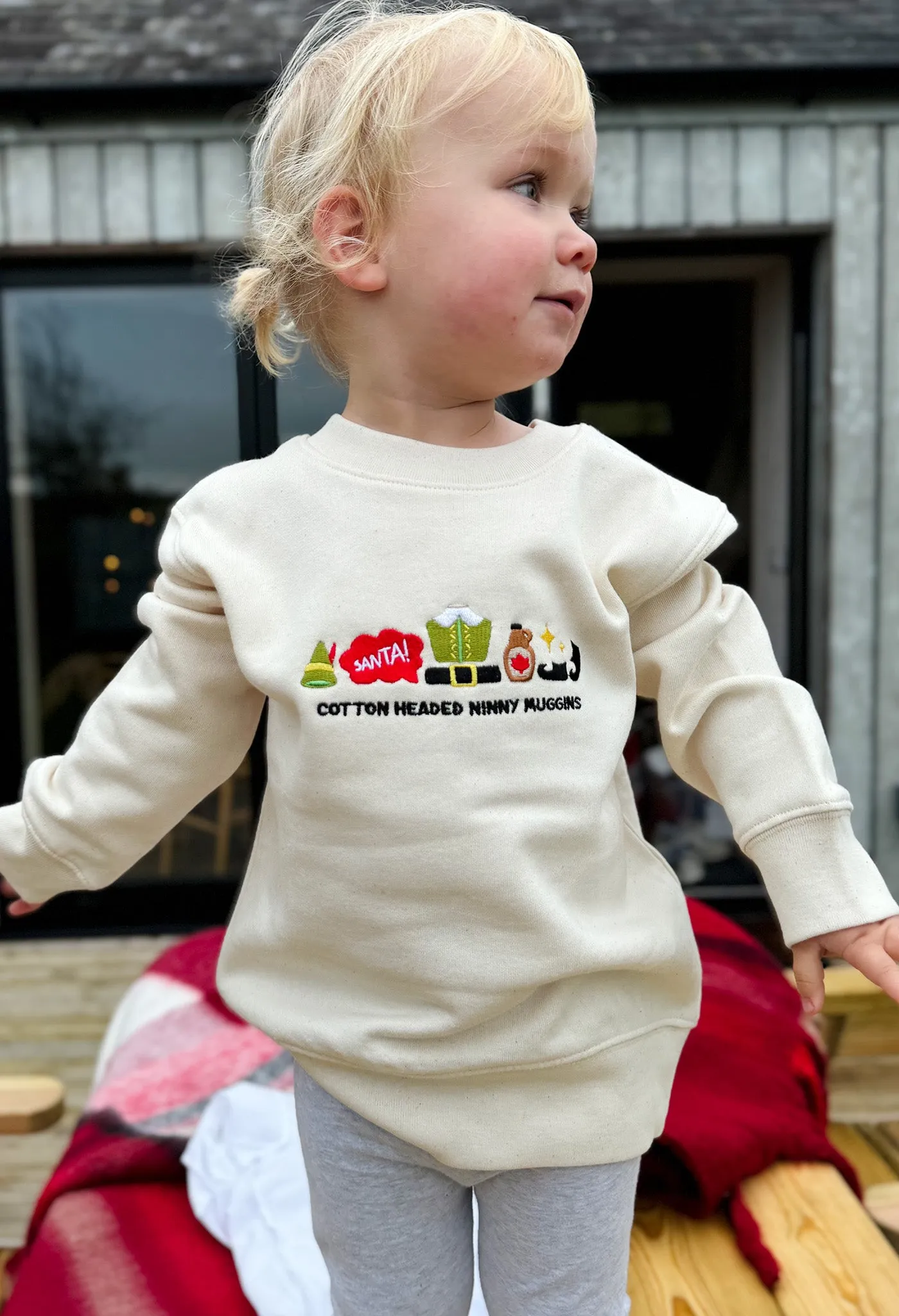 Elf Embroidered Organic Cotton Childrens Sweatshirt