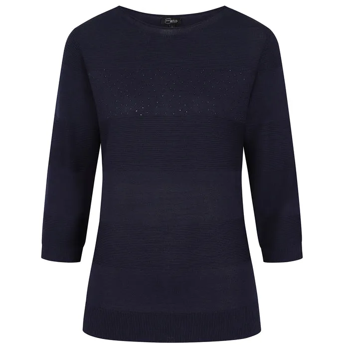 EMRECO Navy Sparkle Knit Jumper