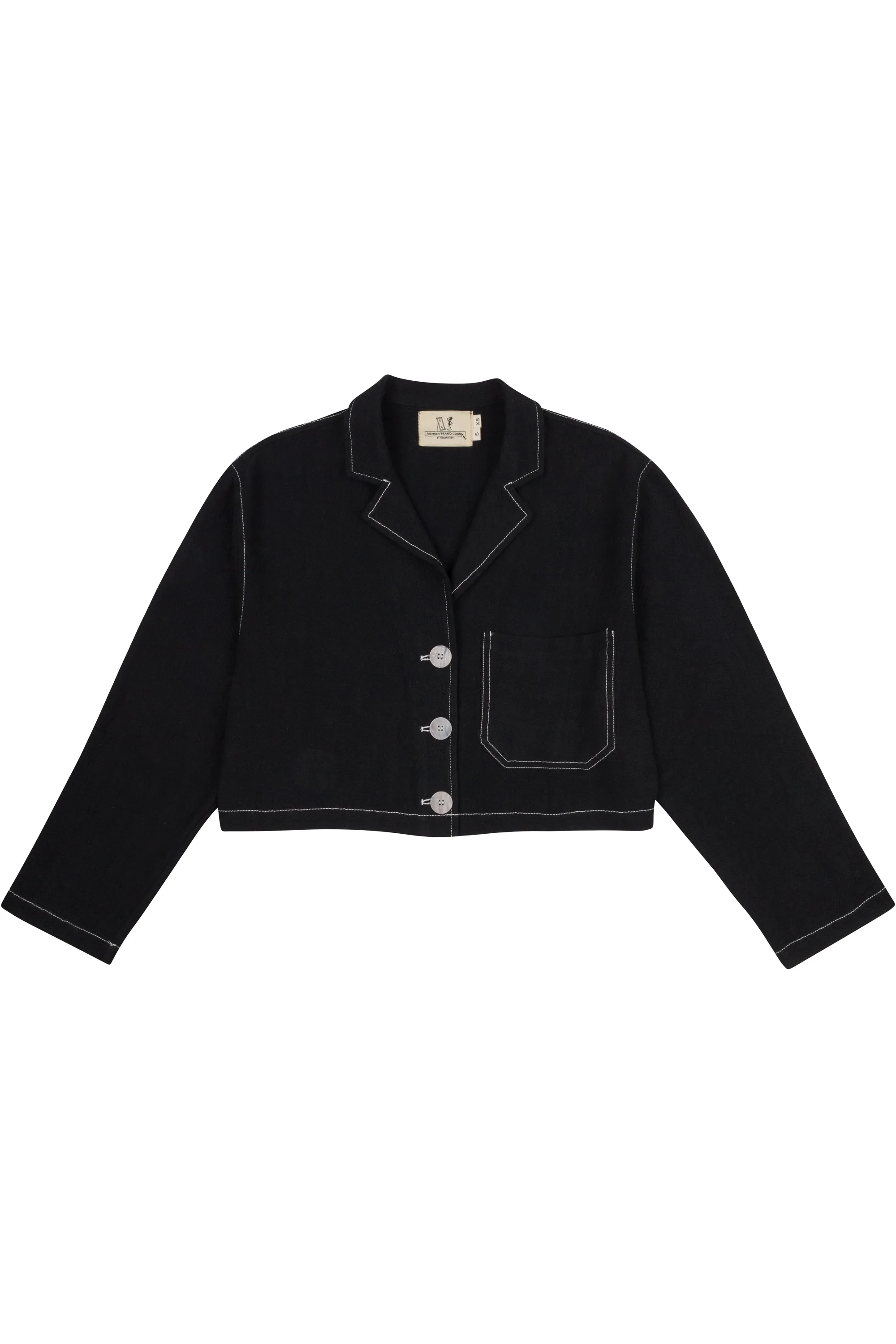 End of the World Black Crop Linen Jacket