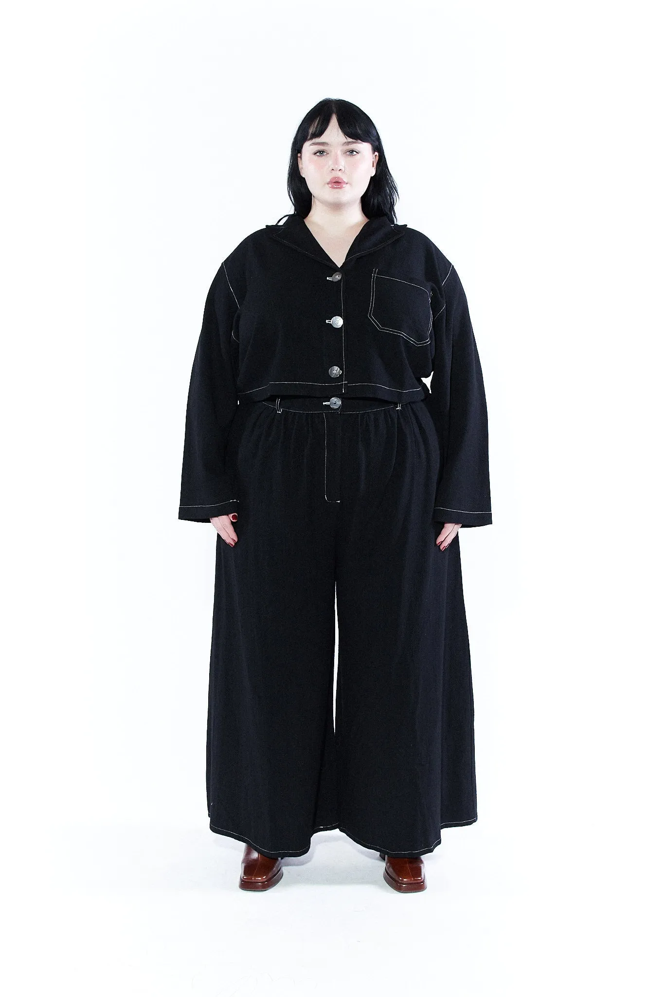 End of the World Black Crop Linen Jacket