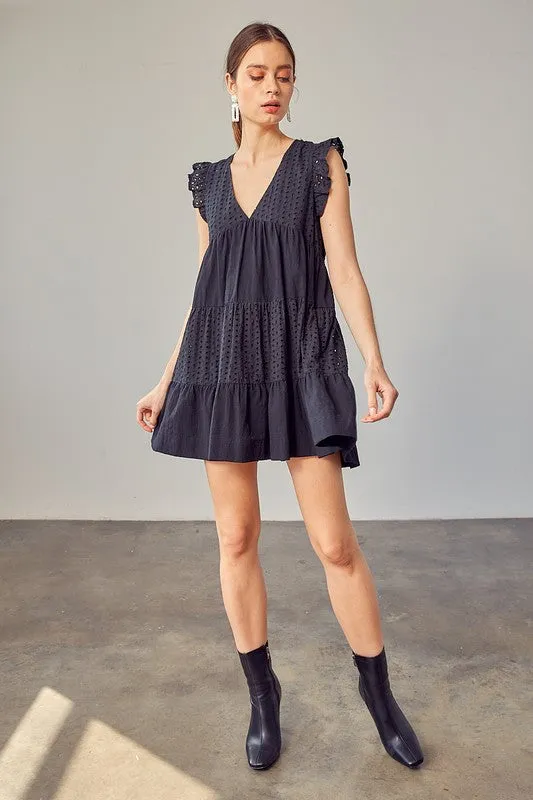 Esperanza Babydoll Eyelet Romper Dress