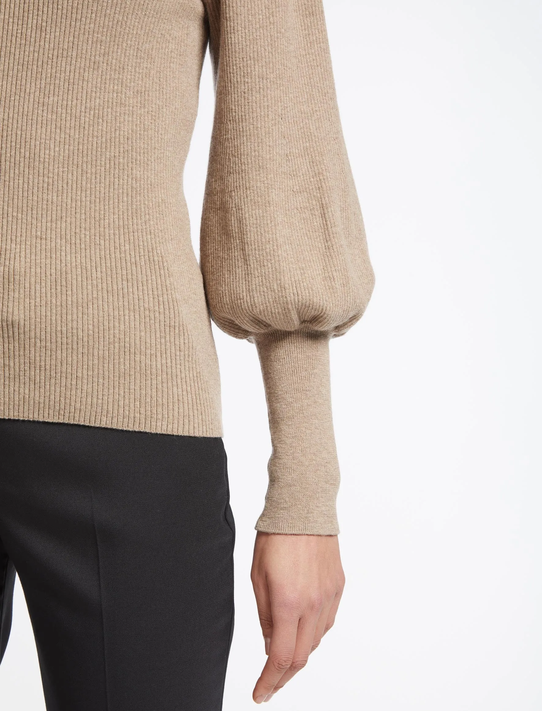 Eva Wool Round Neck Jumper - Beige