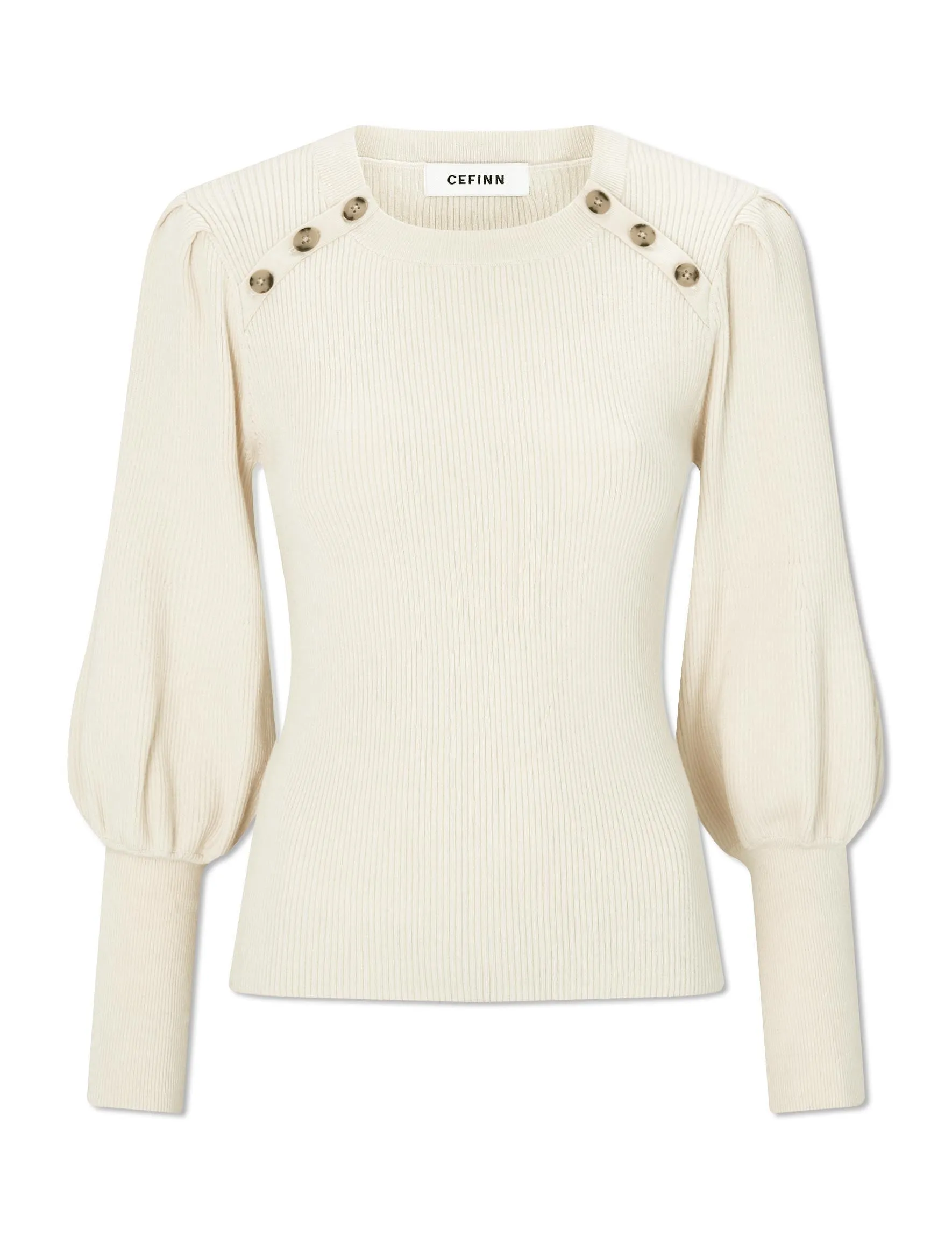 Eva Wool Round Neck Jumper - Cream