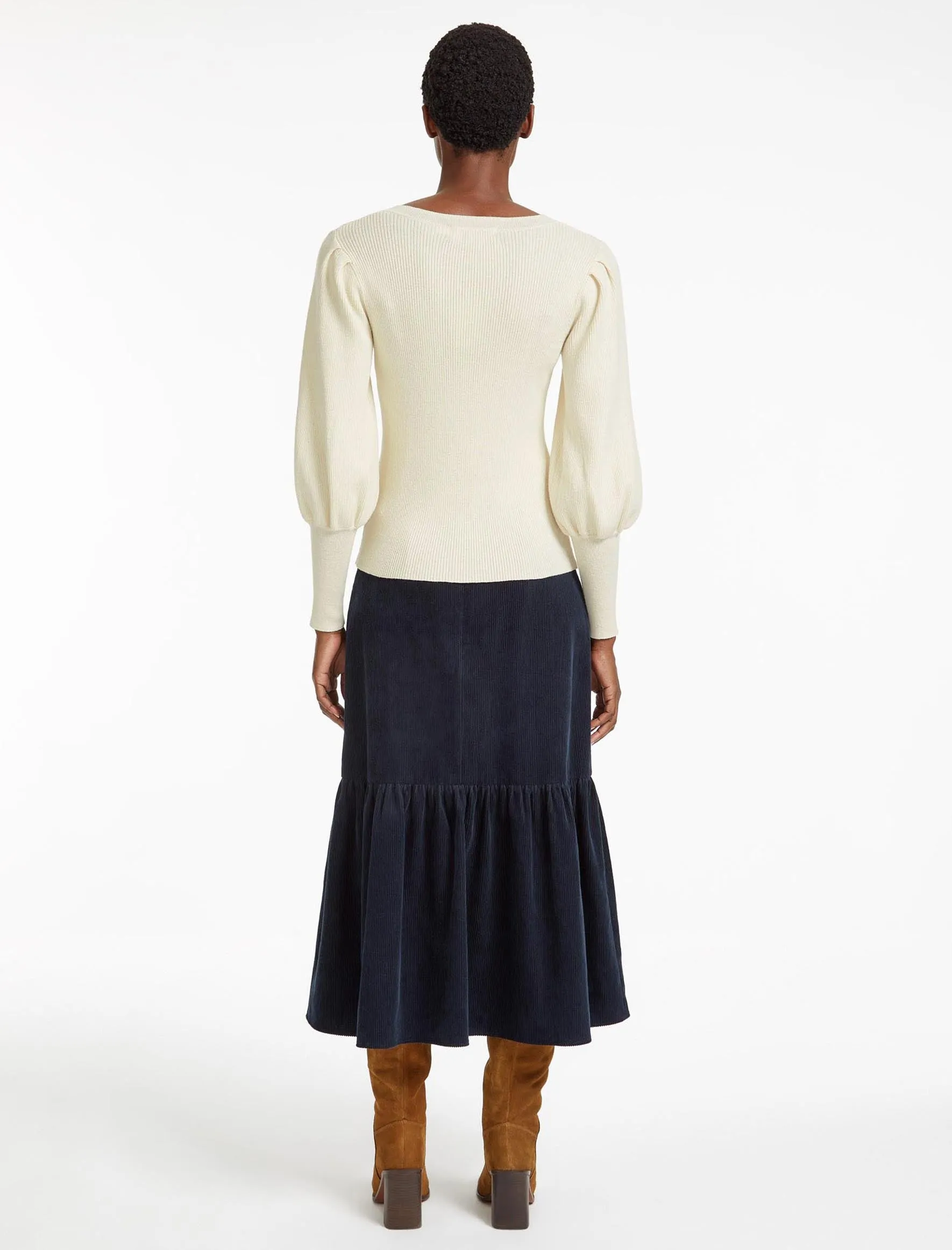 Eva Wool Round Neck Jumper - Cream