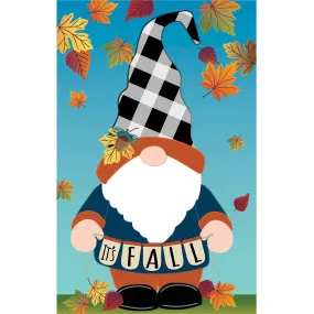 Fall Gnome Garden Linen Flag