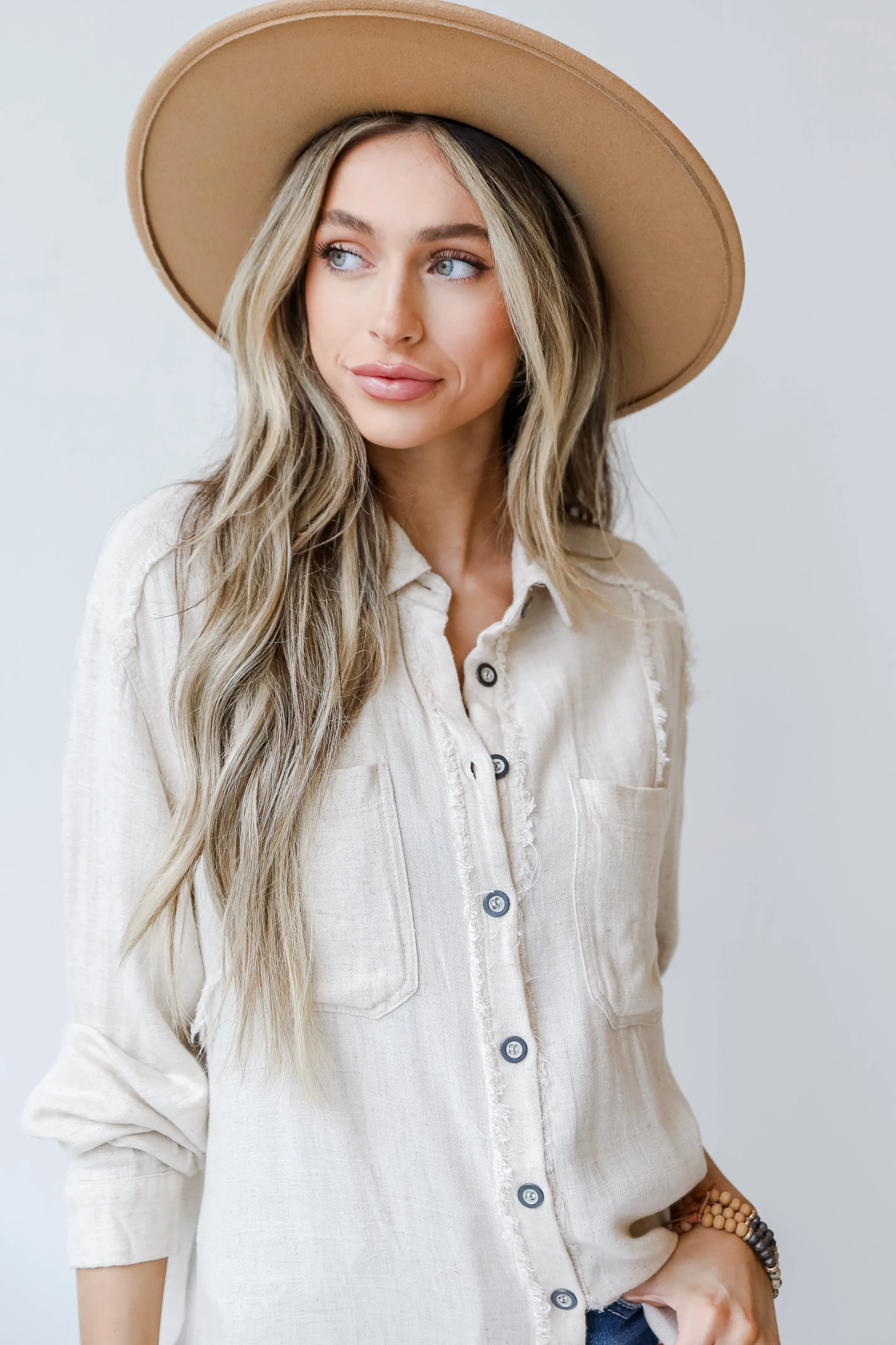 Fall Into Place Linen Blouse