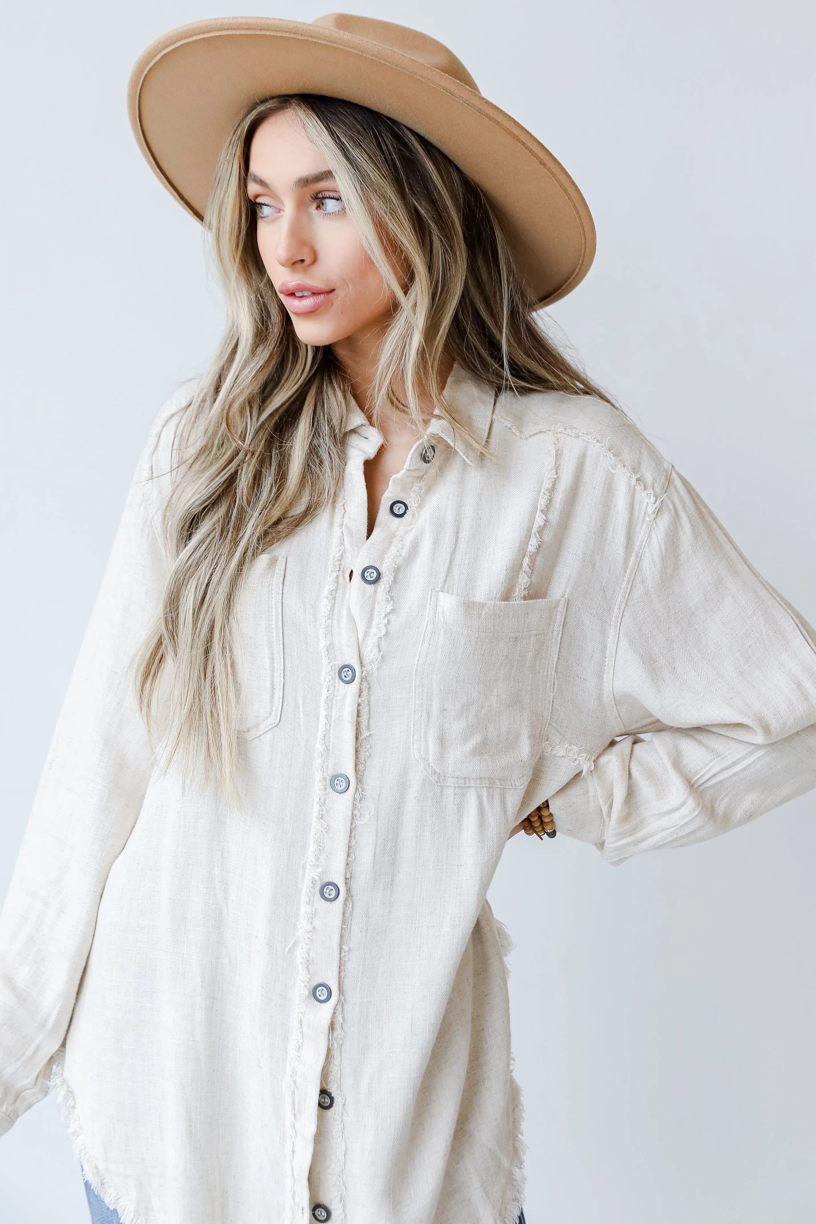 Fall Into Place Linen Blouse