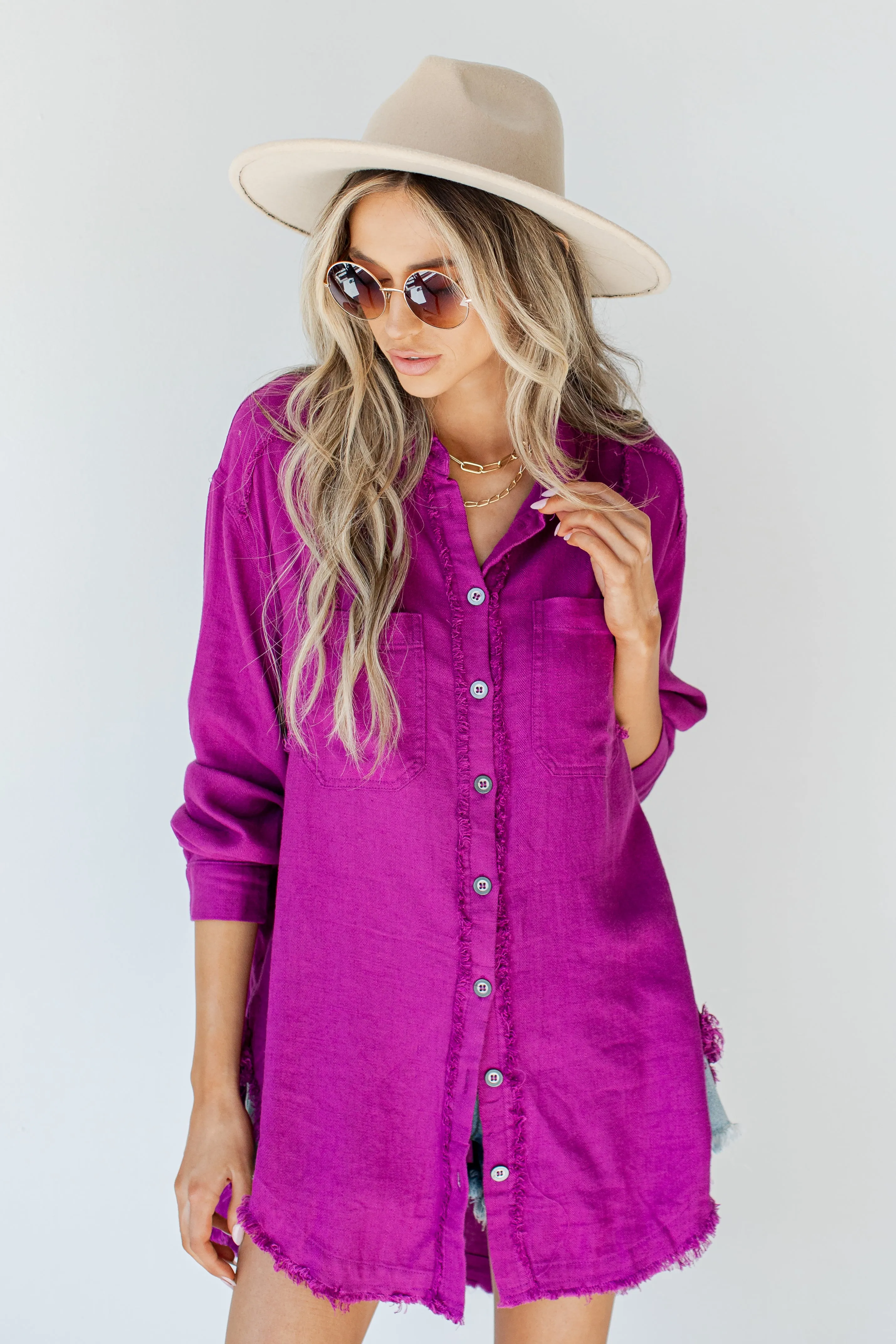 Fall Into Place Linen Blouse