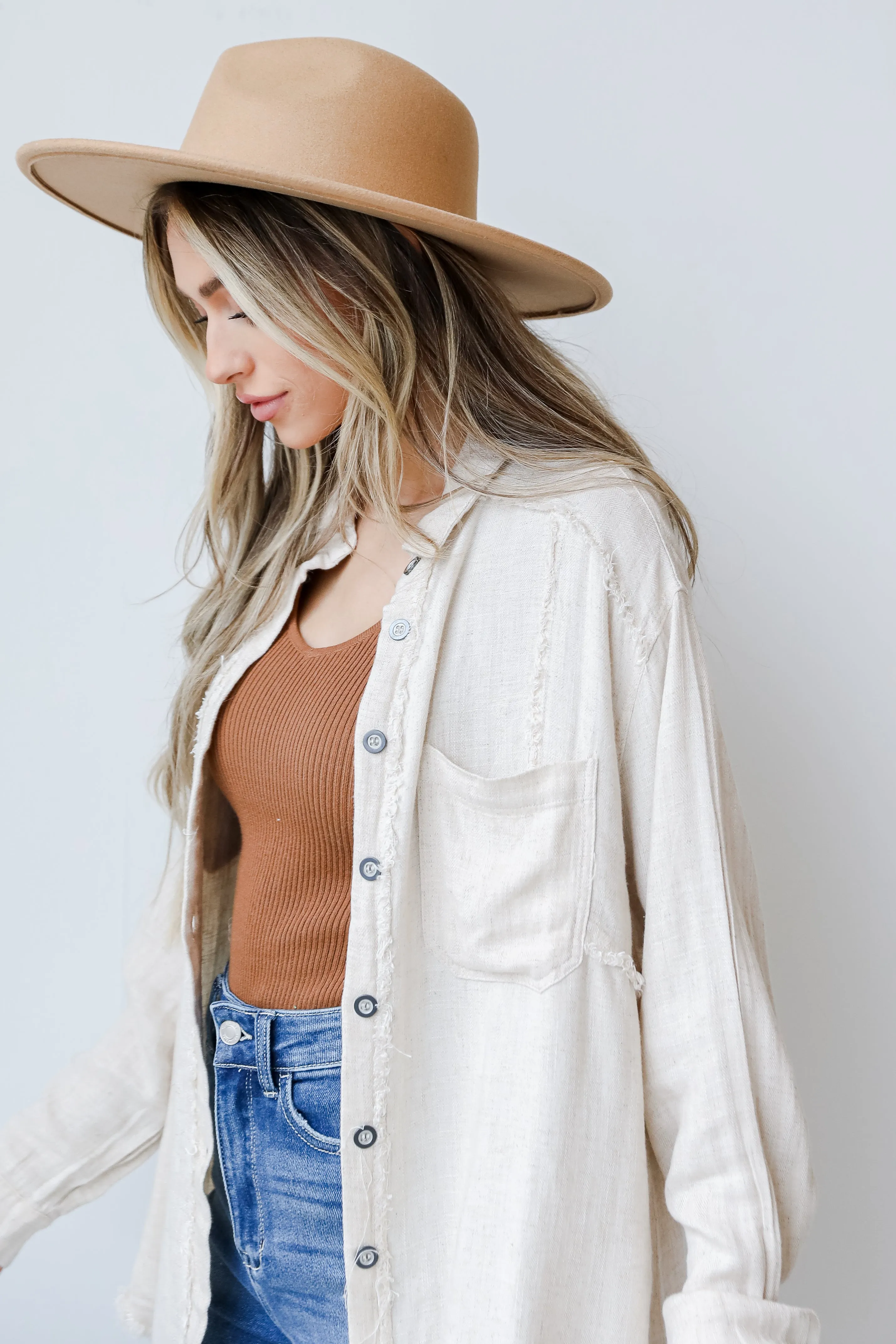 Fall Into Place Linen Blouse