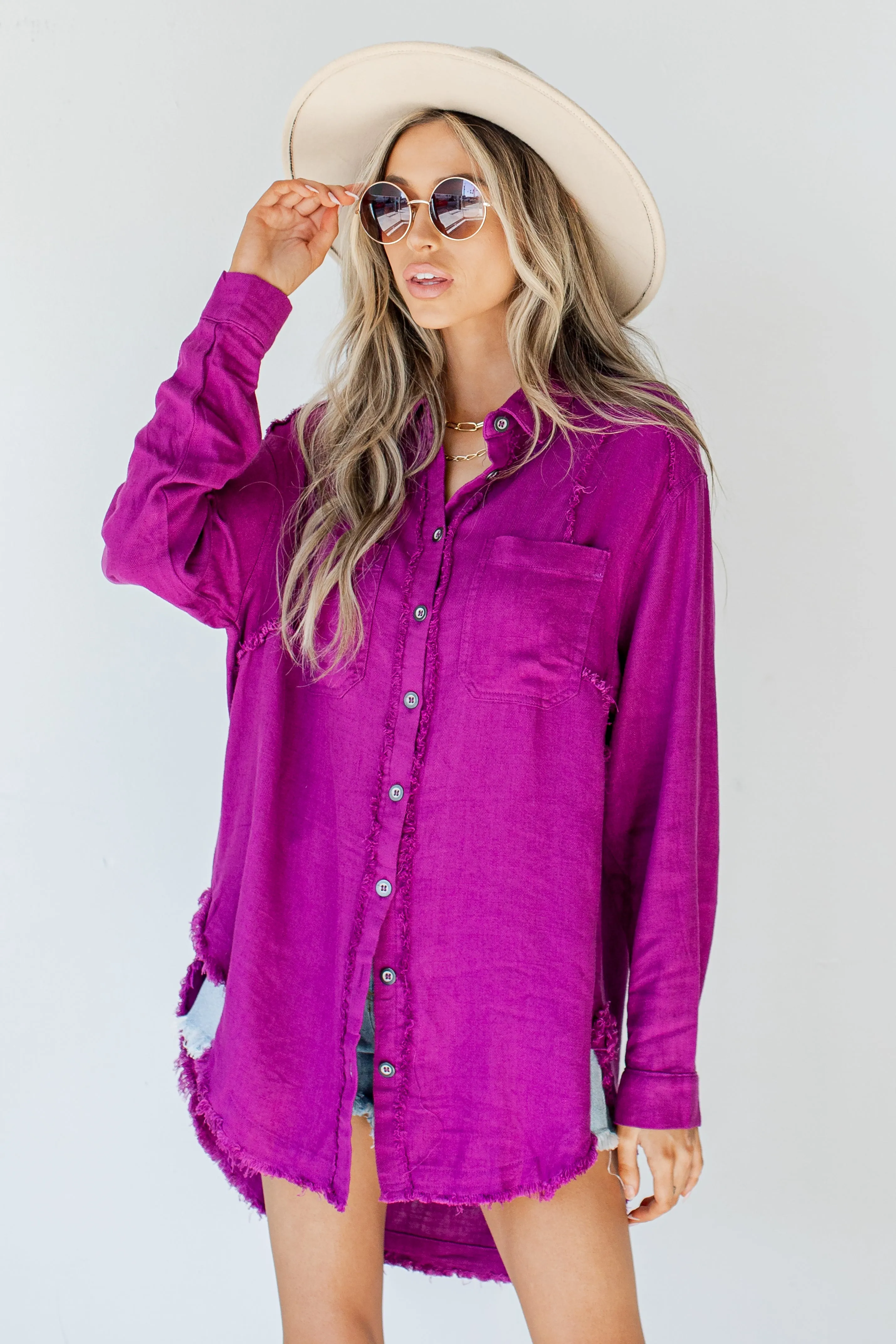 Fall Into Place Linen Blouse