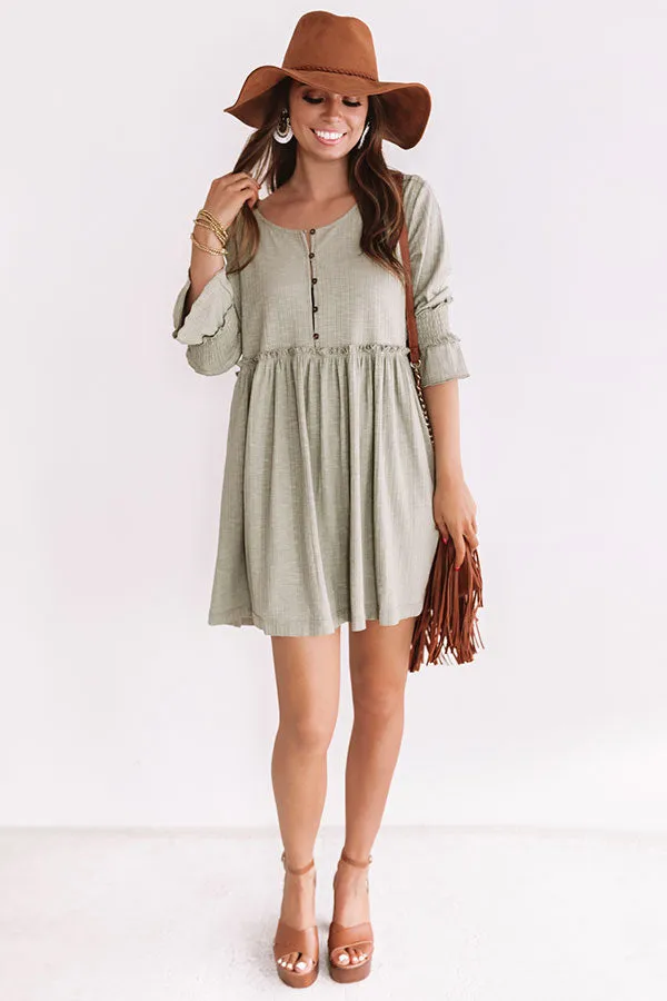 Fingers Crossed Babydoll Dress In Pear