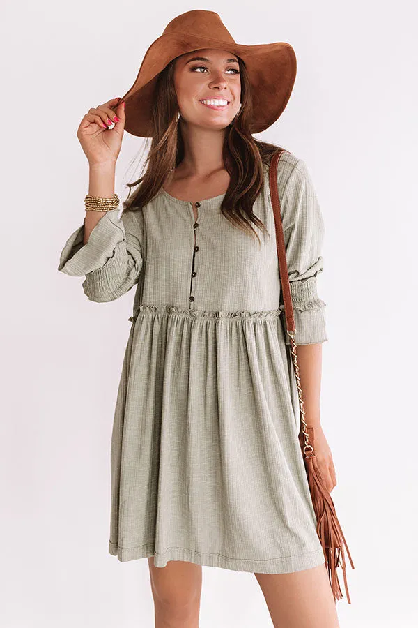 Fingers Crossed Babydoll Dress In Pear