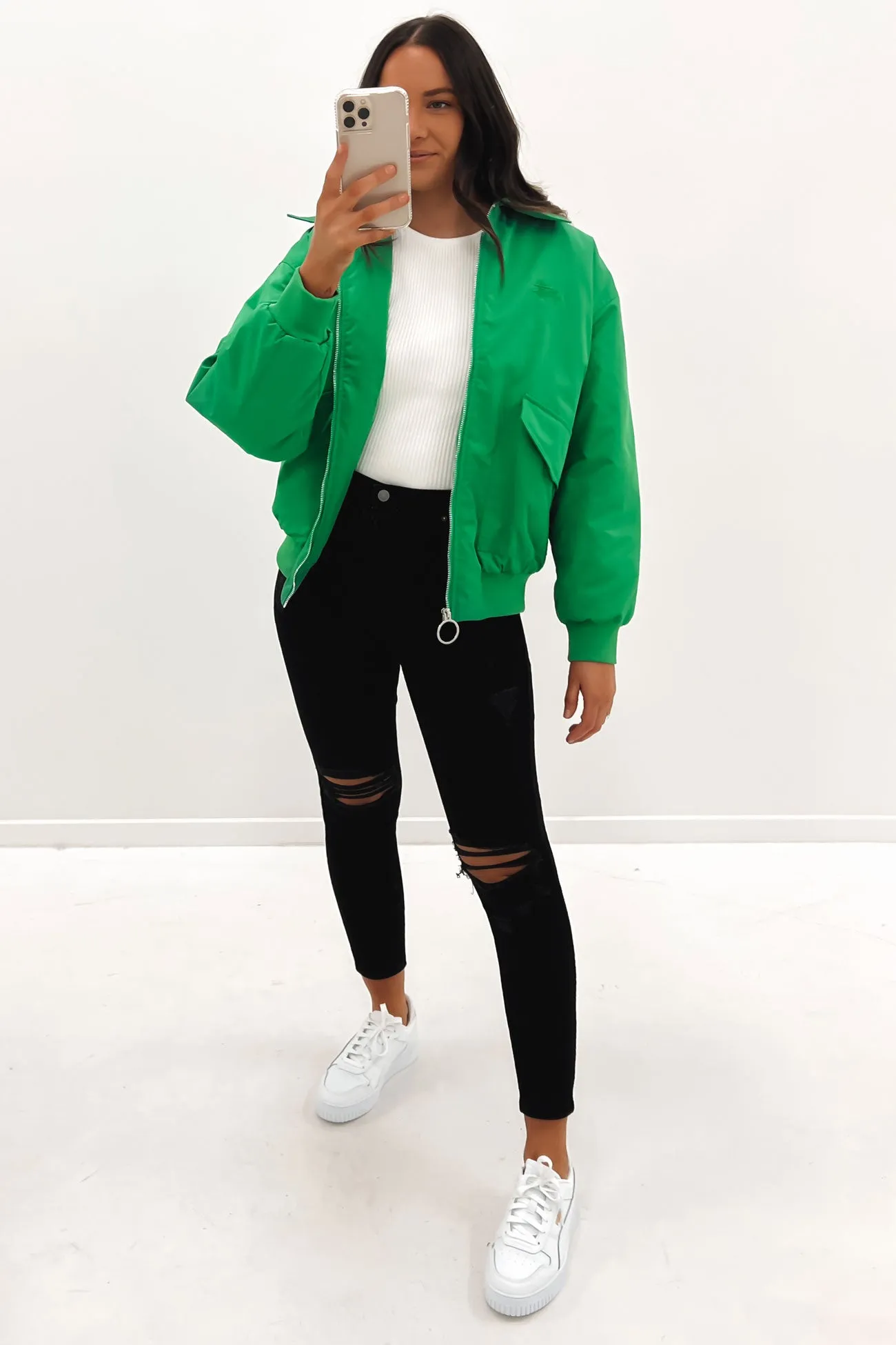 Flight Bomber Jacket Kelly Green