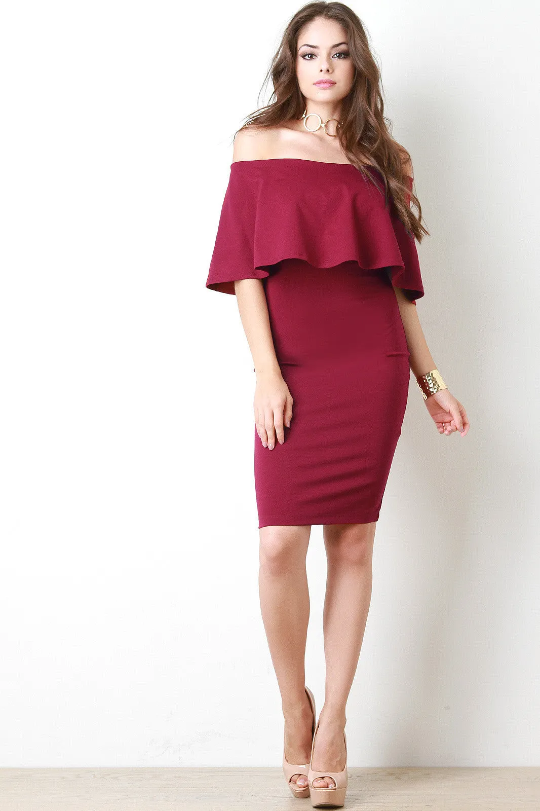 Flutter Bardot Bodycon Dress