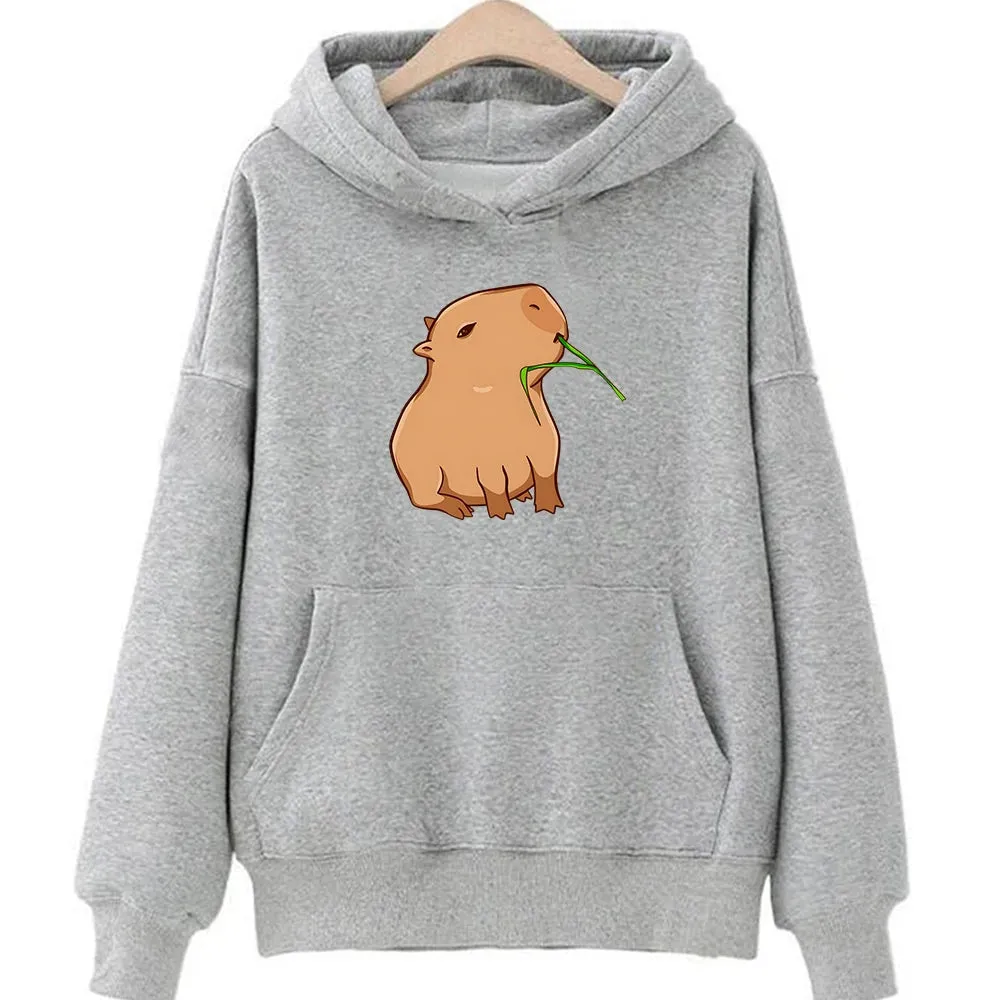 Funny Capybara Print Hoodie Women/Men Kawaii Cartoon Tops Sweatshirt for Girls Unisex Fashion Harajuku Graphic Hooded Pullovers