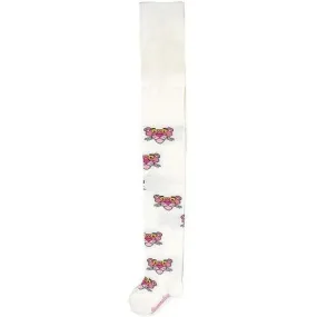 Girls Cream 'Pink Panther' Tights