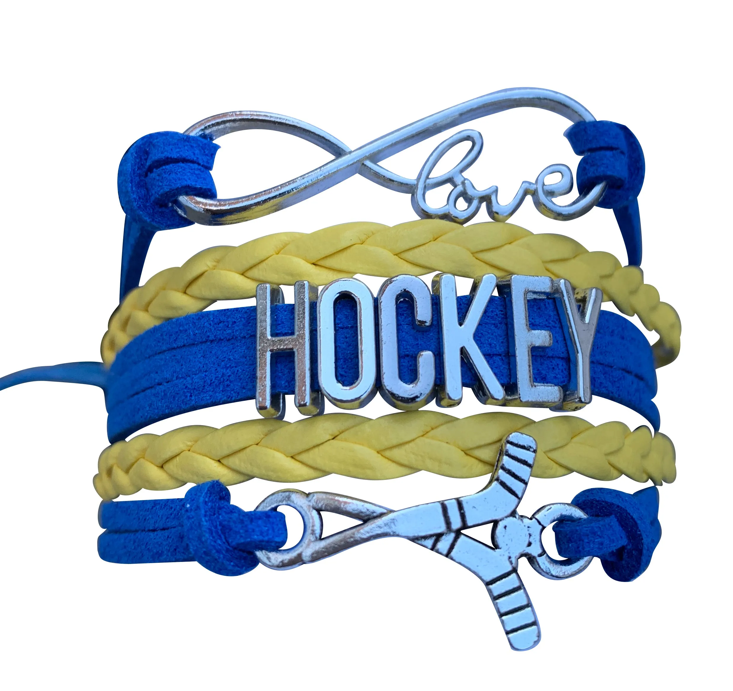 Girls Ice Hockey Infinity Bracelet - Pick Colors