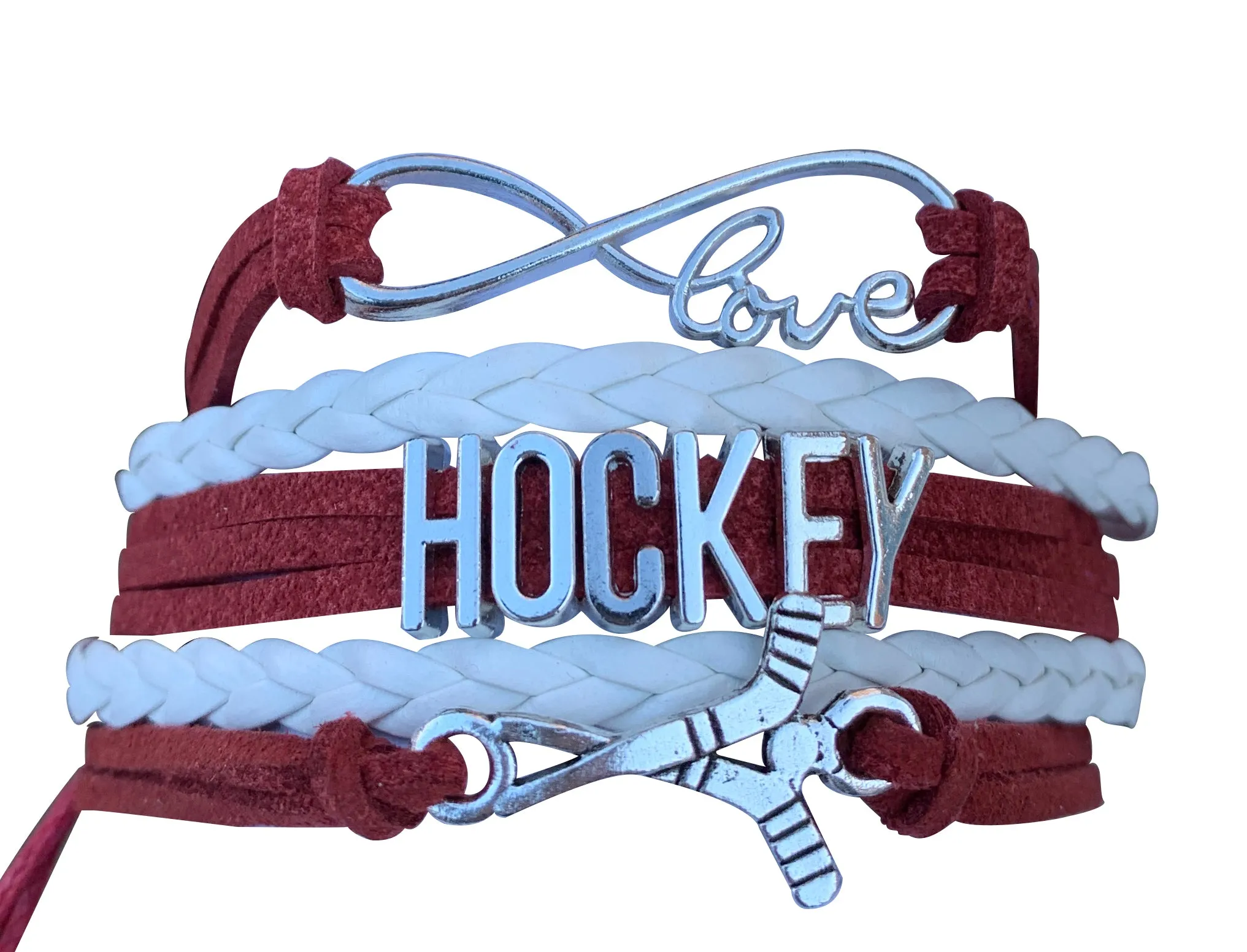 Girls Ice Hockey Infinity Bracelet - Pick Colors