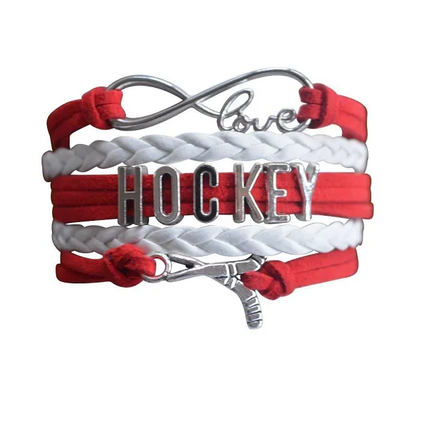 Girls Ice Hockey Infinity Bracelet - Pick Colors