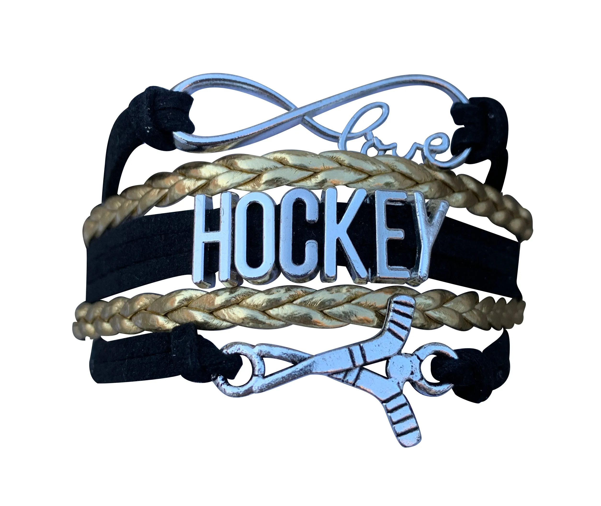 Girls Ice Hockey Infinity Bracelet - Pick Colors