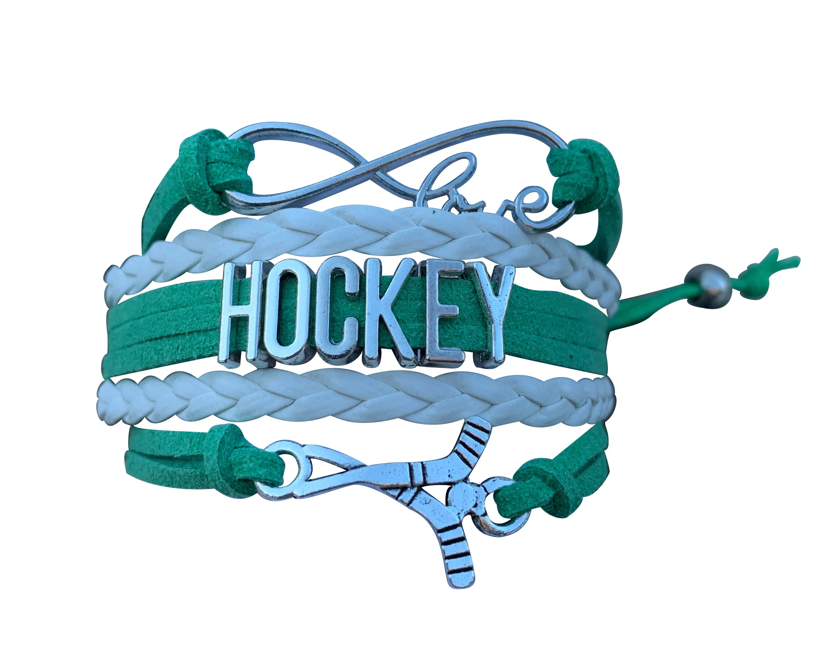 Girls Ice Hockey Infinity Bracelet - Pick Colors