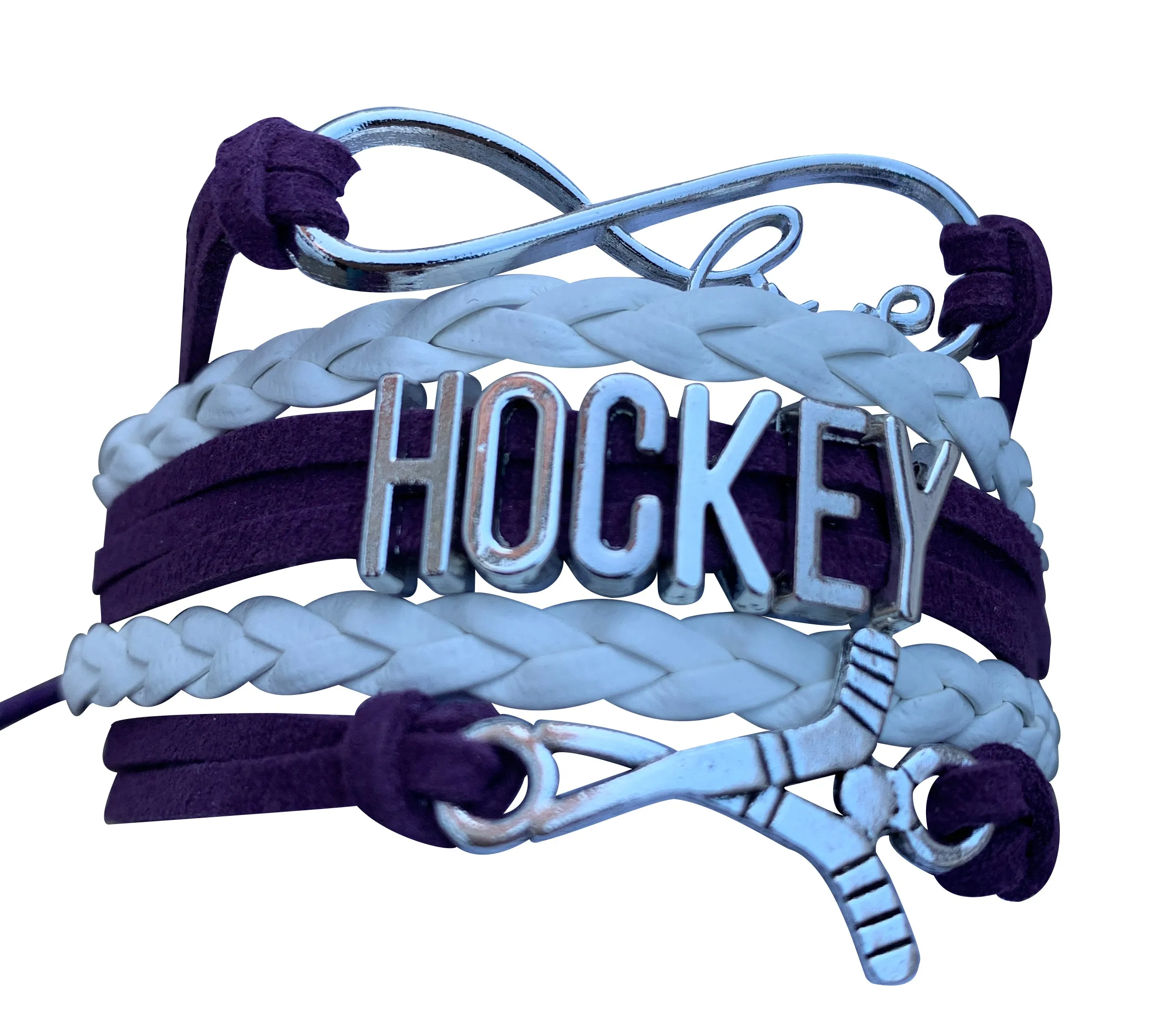 Girls Ice Hockey Infinity Bracelet - Pick Colors