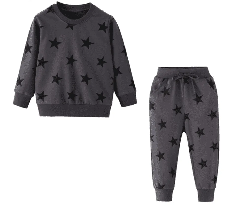 Grey Stars - Soft Cotton Tracksuit