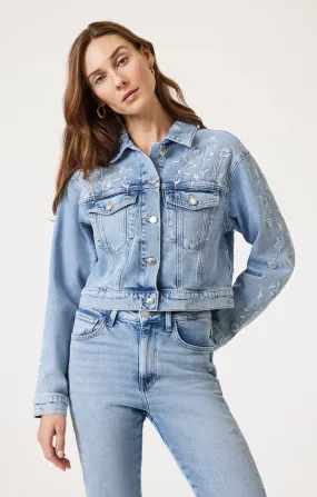 HARMONY DENIM JACKET IN LIGHT BLUE BLOOM DENIM