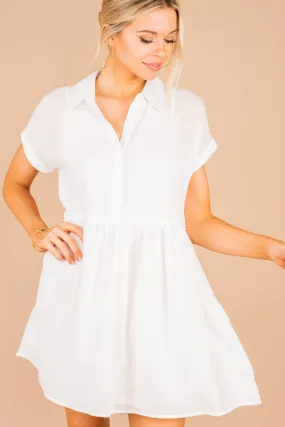 Here Comes The Fun White Babydoll Dress