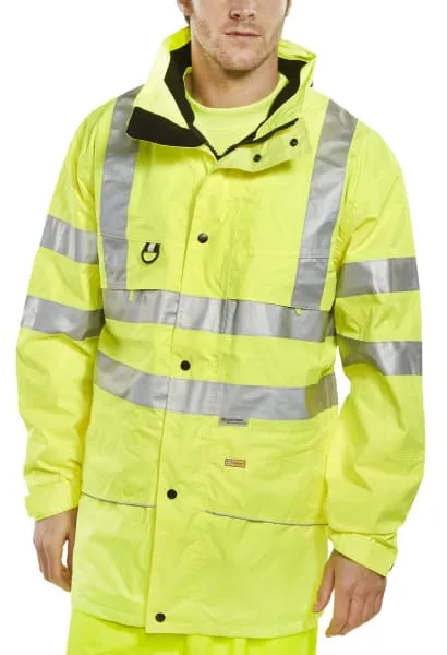 Hi Vis Class 3 Carnoustie Waterproof & Breathable Jacket  RIS 3279 -Beeswift Car