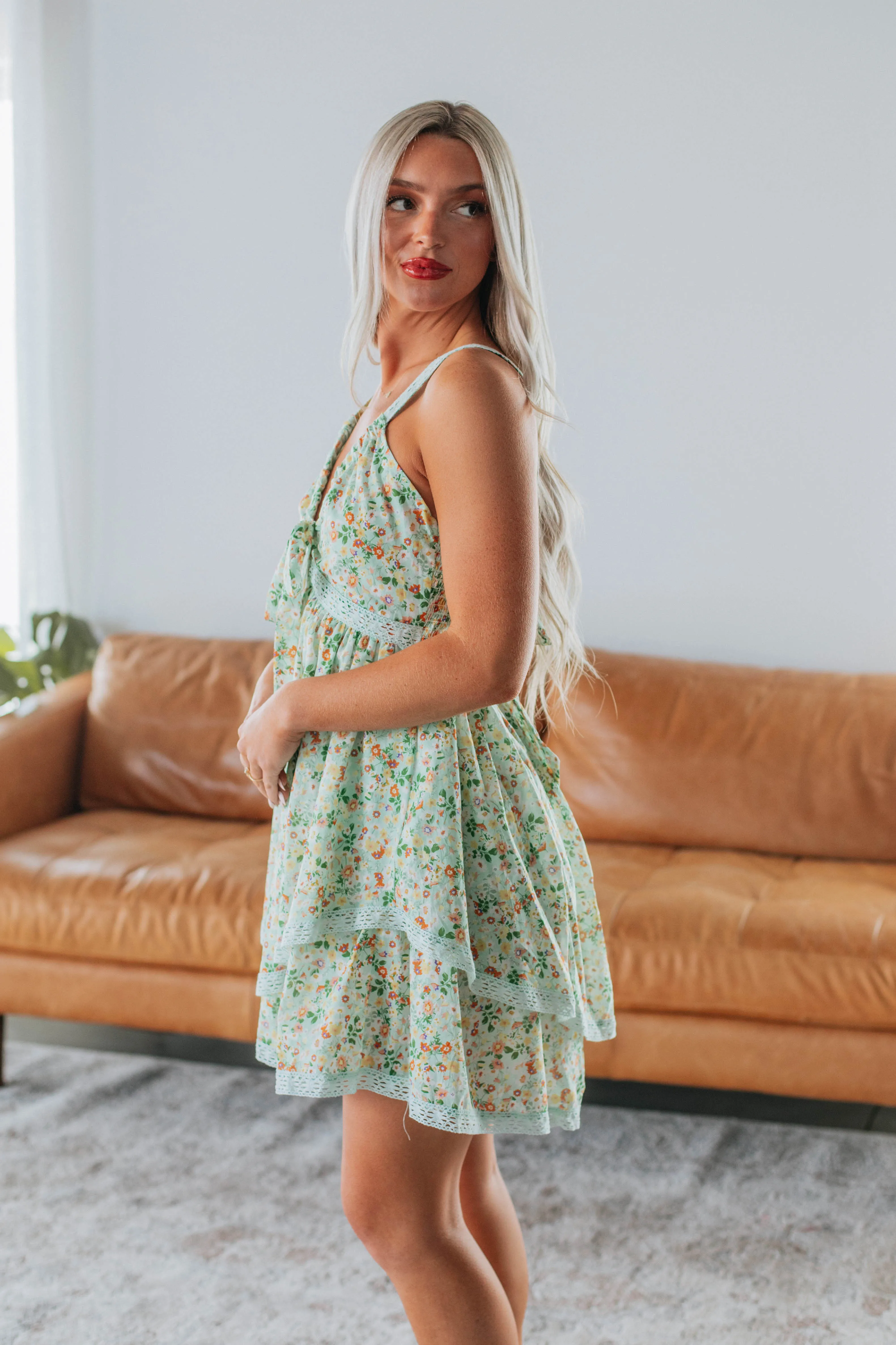 In Full Bloom Dress - Sage