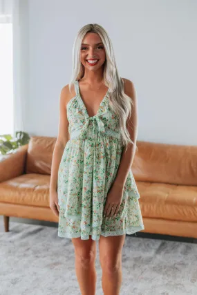 In Full Bloom Dress - Sage