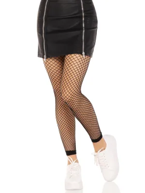 Industrial Fishnet Footless Tights in Black