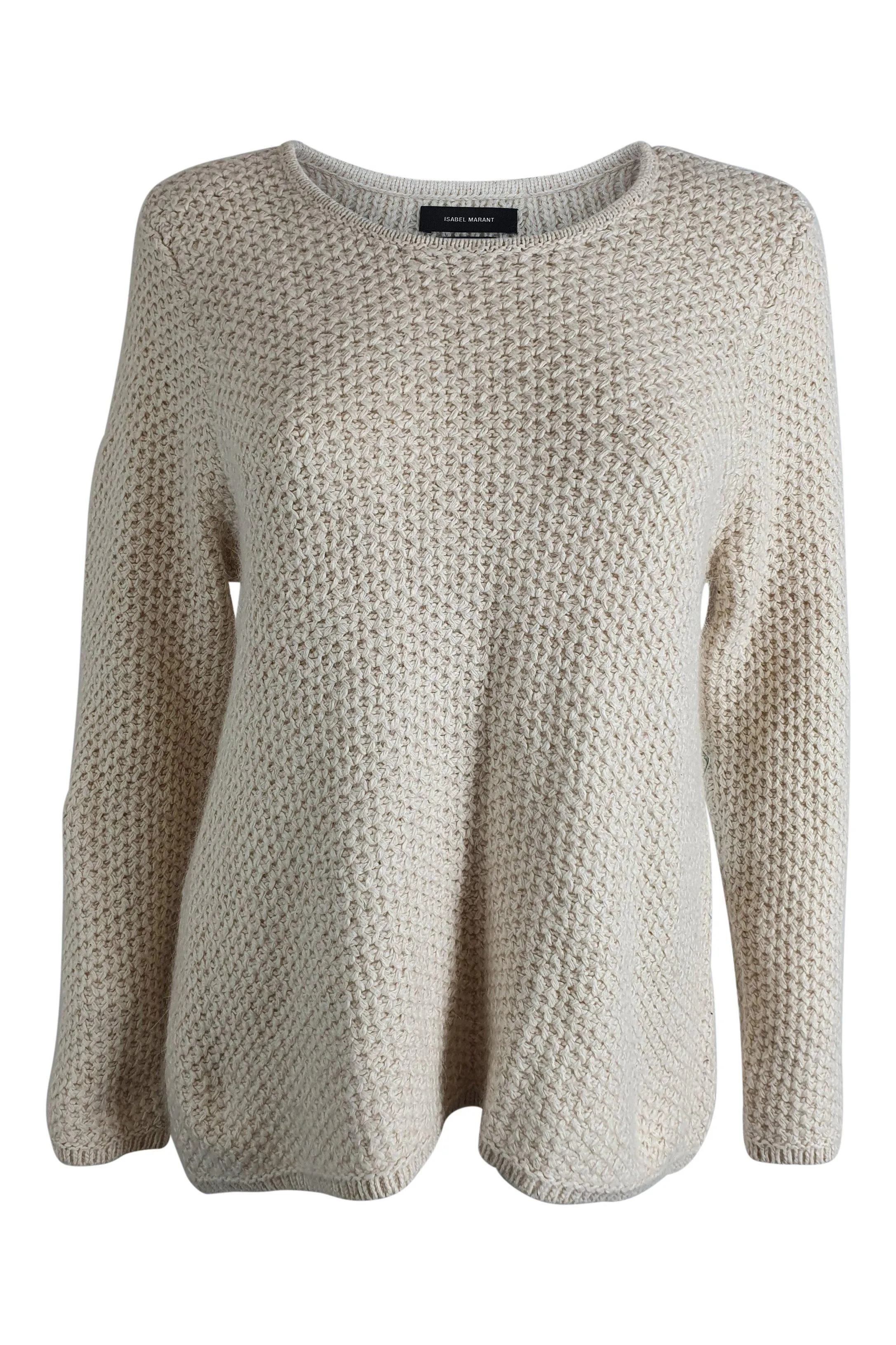 ISABEL MARANT Cotton Blend Crew Neck Cream Jumper (IT 44)