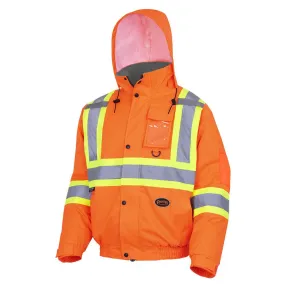 Jacket - Pioneer Hi-Viz 100% Waterproof Winter Quilted Safety Bomber Jacket, 5032 / 5033