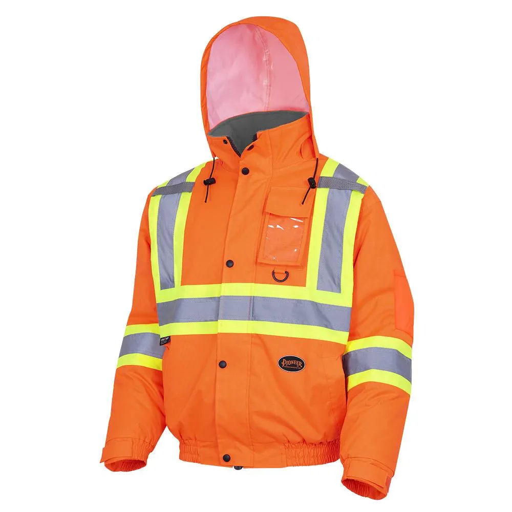 Jacket - Pioneer Hi-Viz 100% Waterproof Winter Quilted Safety Bomber Jacket, 5032 / 5033