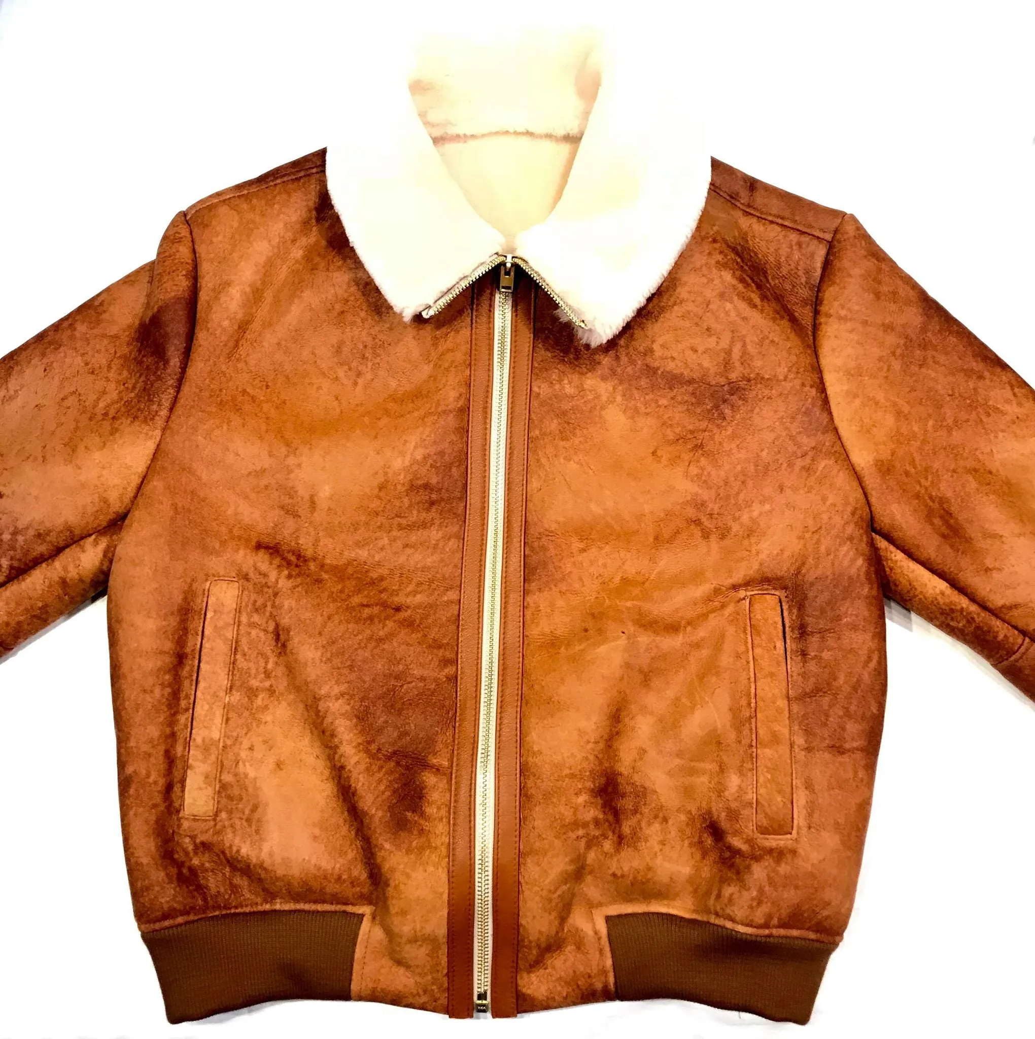 Jakewood Whiskey Shearling Bomber Jacket