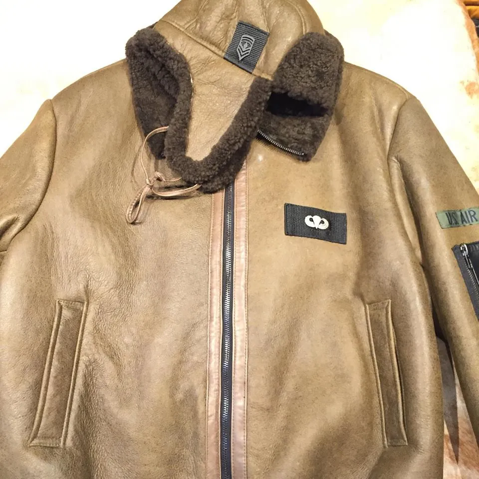 Kashani Shearling Army Green Bomber Jacket