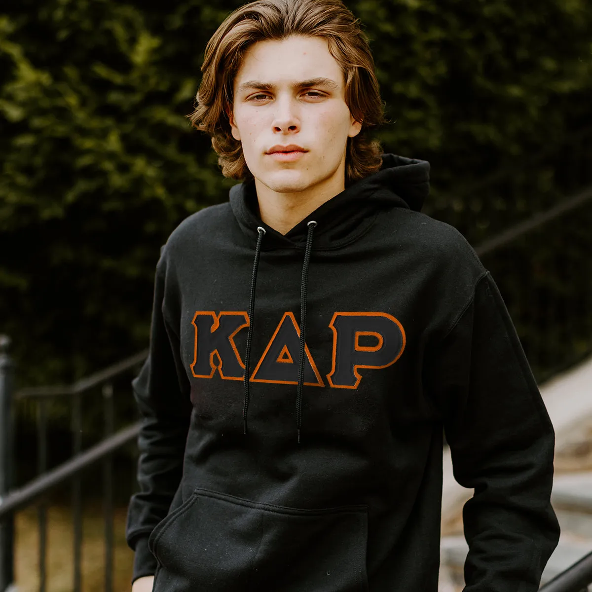 KDR Black Hoodie with Black Sewn On Letters