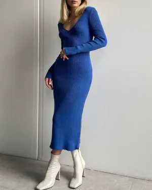 Knitted Elegant Maxi Bodycon Dress