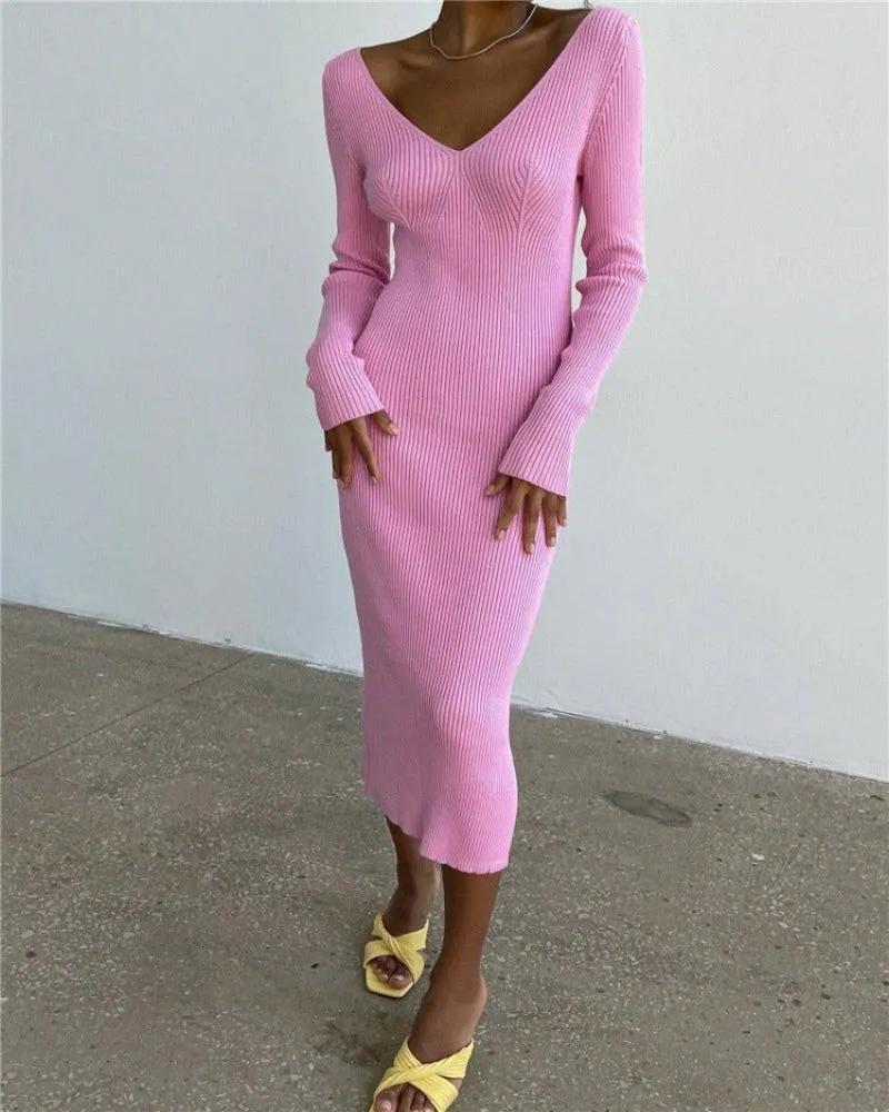 Knitted Elegant Maxi Bodycon Dress